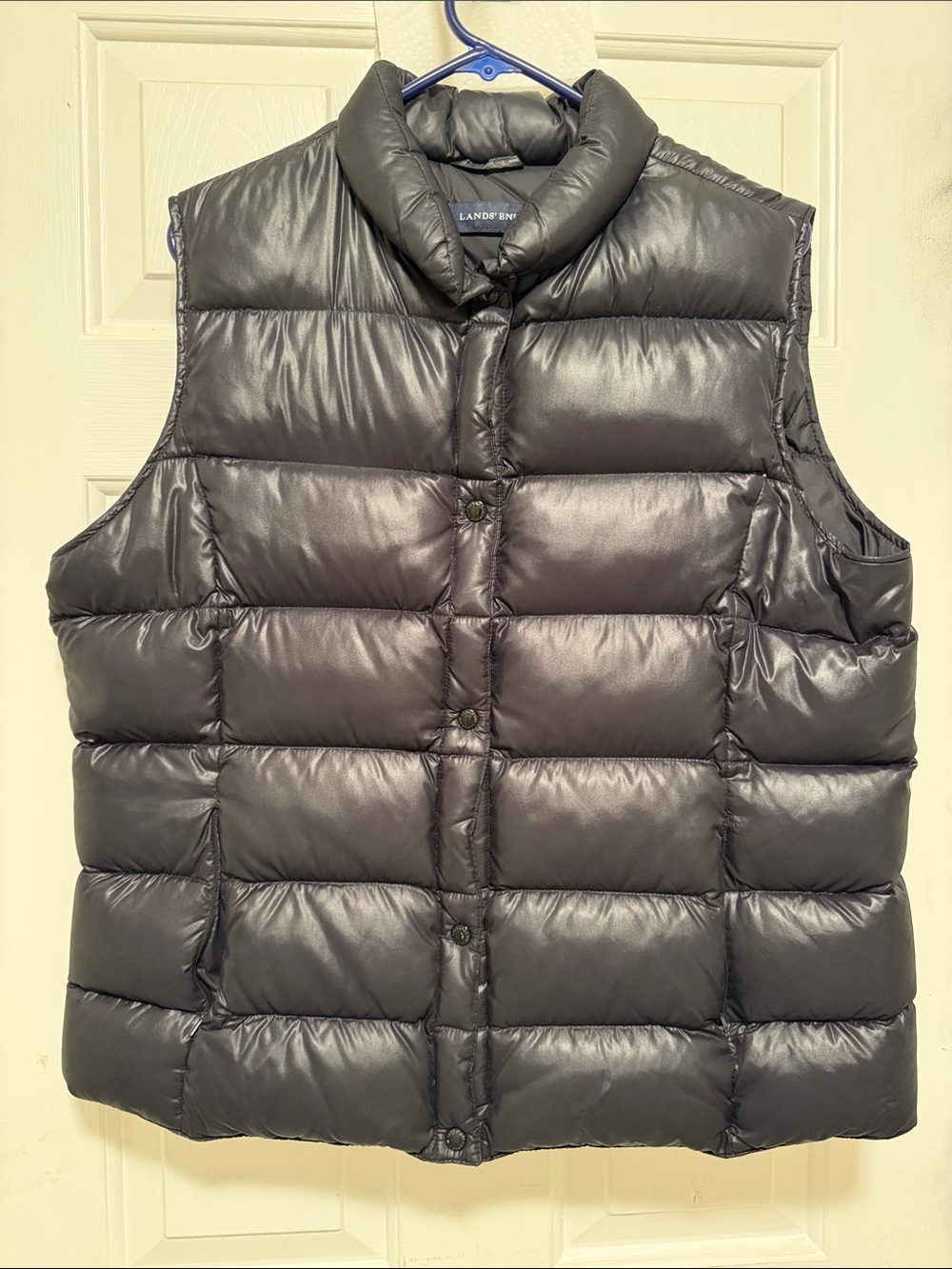 Lands' End Quilted Black Down Vest